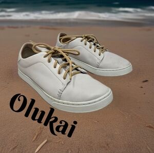 Olukai Womens Pehuea Li Ili Off White Leather Casual Comfort All Day Wear Shoes